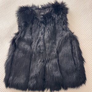 Topshop Black Faux Fur Gilet
